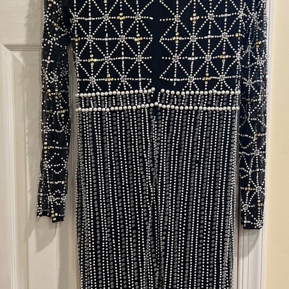 ASOS Silver Embellished Knee-Length Dress - Picture 4 of 10